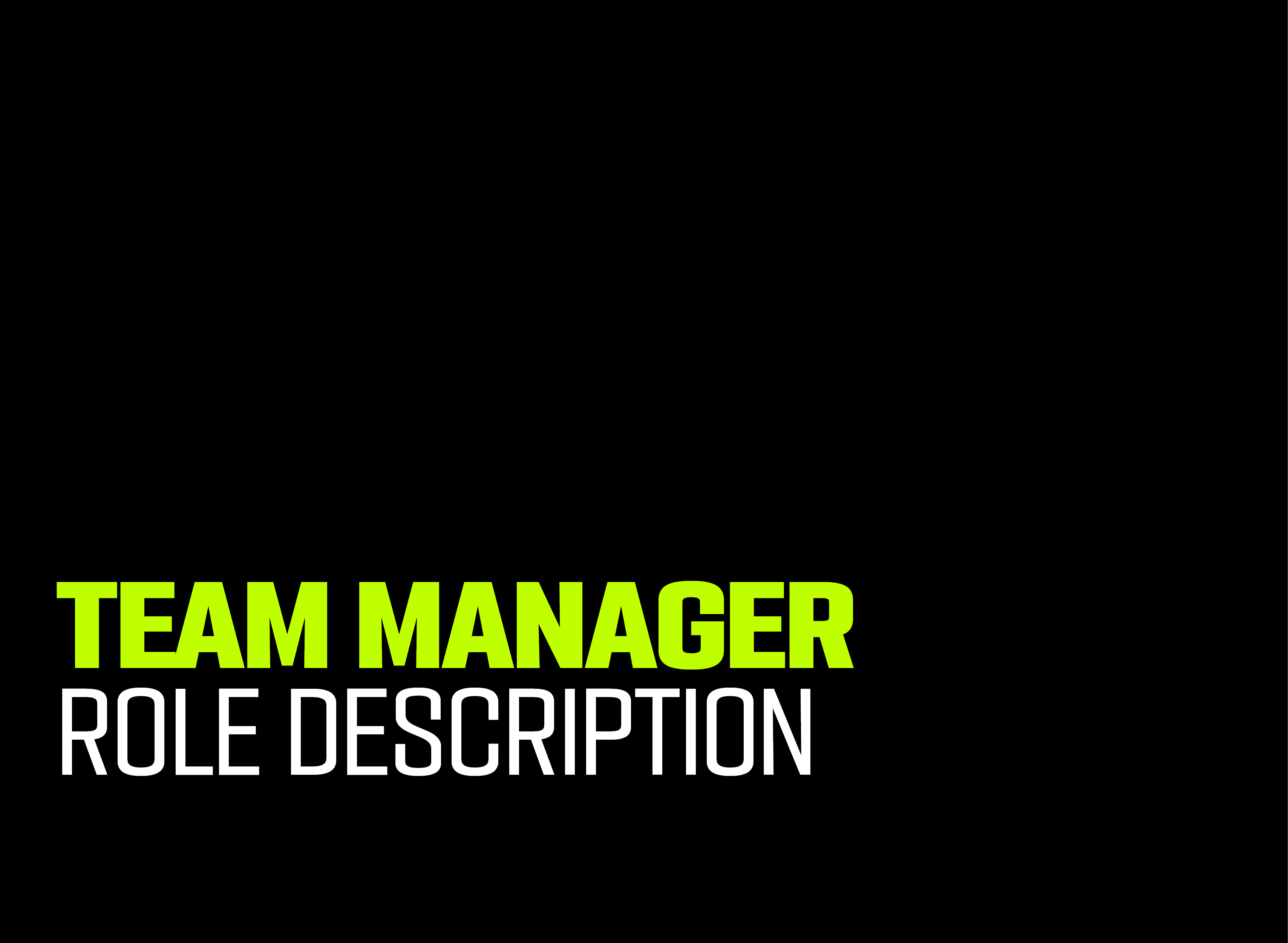 Team Manager Role Description Play AFL